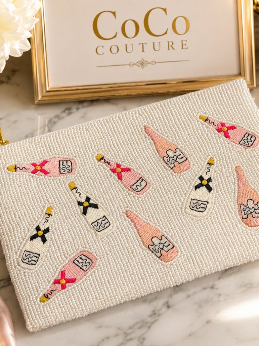 BBC38 Beaded Champagne Bag